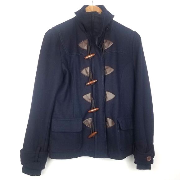 dELiA*s | Dark Blue Jacket Wool Blend Zipper - Picture 1 of 6